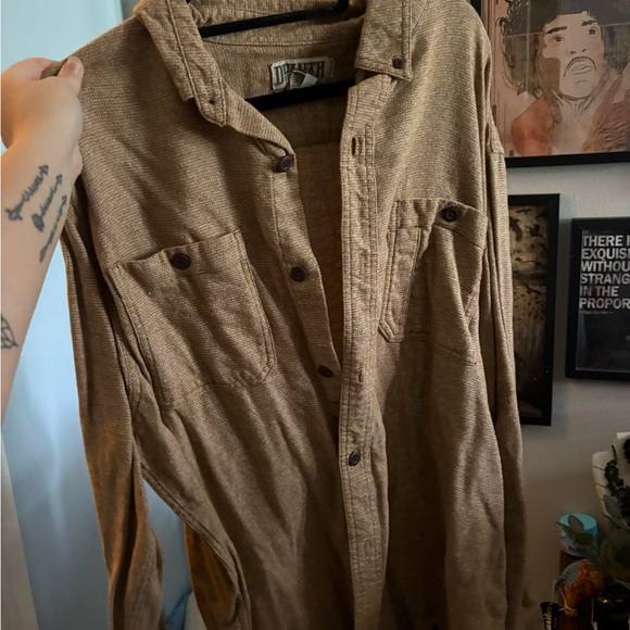 Duluth Trading Co Tan Cotton Shirt - Picture 1 of 2